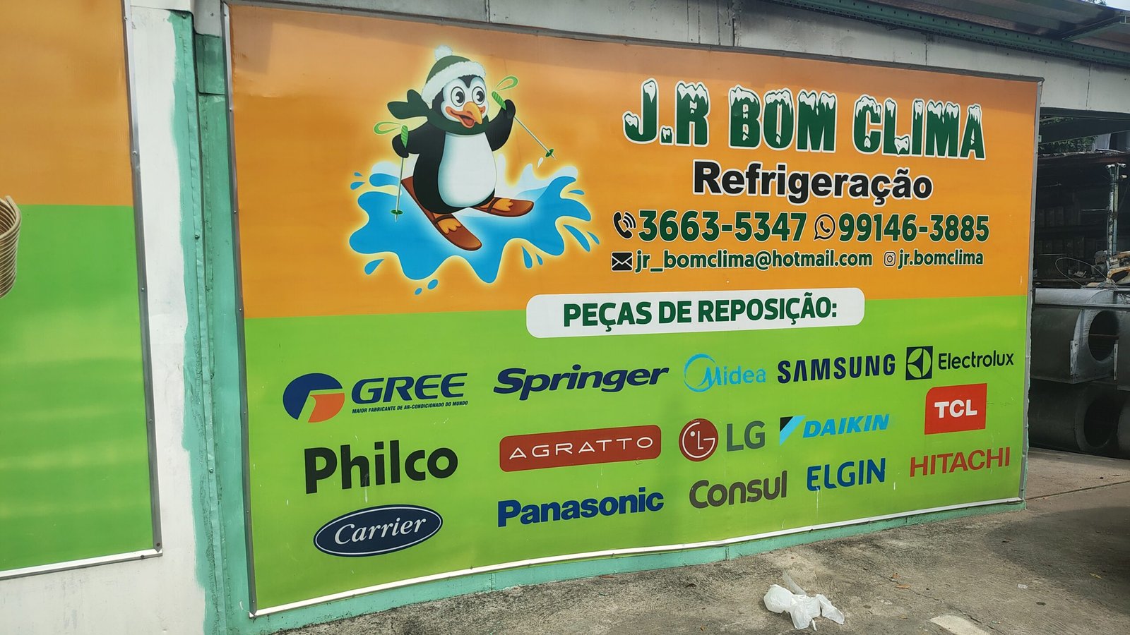 Fachada da loja JR Bom Clima Refrigeração – Manaus AM
